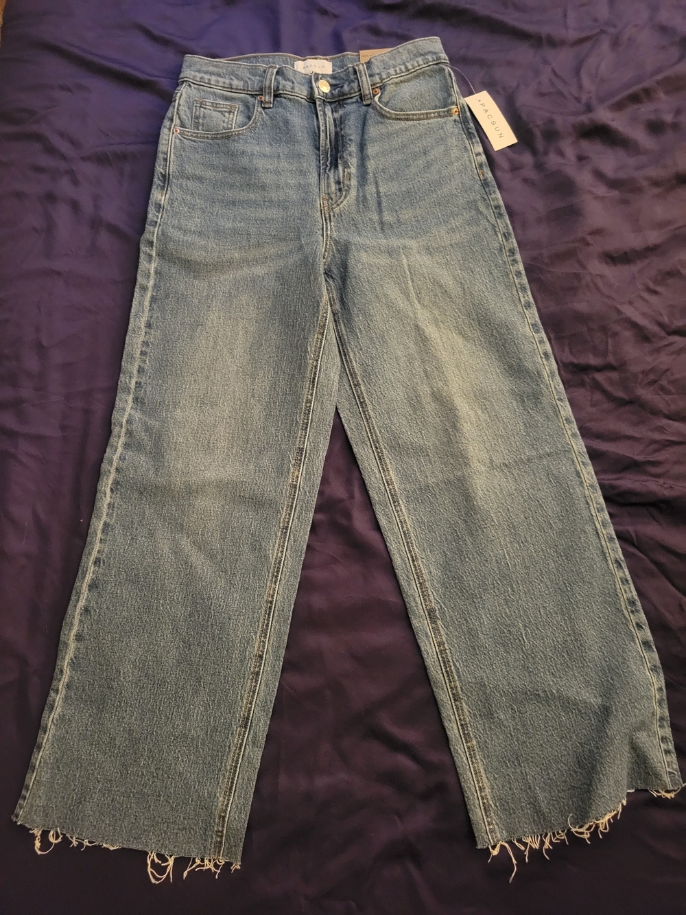 PacSun Nora Wide Leg Jeans - Light Wash Blue